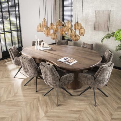 LifestyleFurn Organische Eettafel 'Cortina' Acaciahout, 244 x 165cm