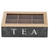Daily Home TEA Theedoos met 6 Vakken MDF/Glas