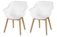 Set van 2 - Hartman Sophie Studio dining armstoel - White - Teak poot