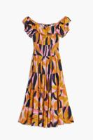 Bardot-jurk met ruches - RED - XS