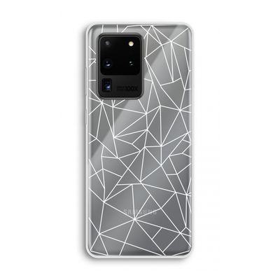 Geometrische lijnen wit: Samsung Galaxy S20 Ultra Transparant Hoesje