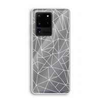 Geometrische lijnen wit: Samsung Galaxy S20 Ultra Transparant Hoesje