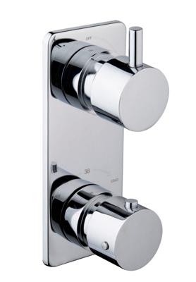 Wiesbaden Caral inbouw 2-wegs douchethermostaat rond chroom Wiesbaden Caral inbouw 2-wegs douchethermostaat rond chroom