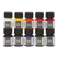 Creativ Company Glass Color Transparant Glasverf Kleur, 10x30ml