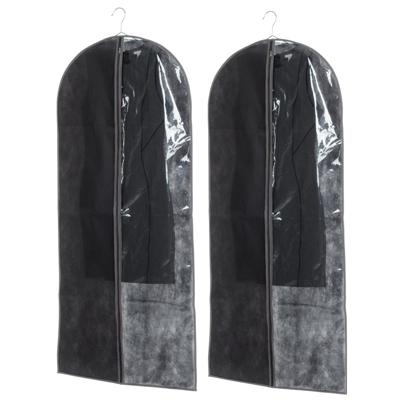 5Five Kleding/beschermhoes - Set van 10x stuks - pp kunststof - met venster - zwart - 135 x 60 cm -