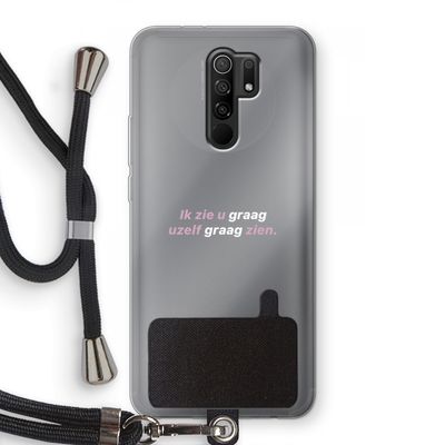 uzelf graag zien: Xiaomi Redmi 9 Transparant Hoesje met koord