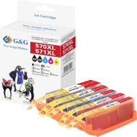 G&G Inktcartridge Compatibel Zwart, Zwart, Cyaan, Magenta, Geel NP5-C-0570XLBK GP-C570XLPGBK/571XLBKCMY-5P