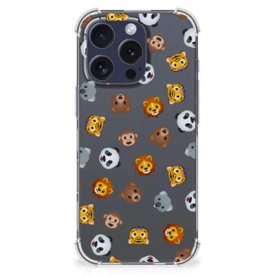 Doorzichtige Silicone Hoesje voor iPhone 16 Pro Max Dieren Emojis