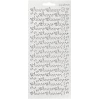 Stickers, Onnea, vel 10x23 cm, zilver, 1 vel