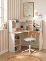 Hoekbureau met opbergruimtes wit