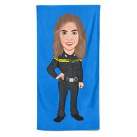 Cartoon Handdoek Police Woman - Pillow Buddies