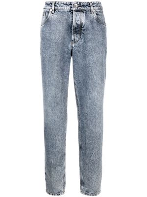 Brunello Cucinelli jean droit à taille mi-haute - Bleu