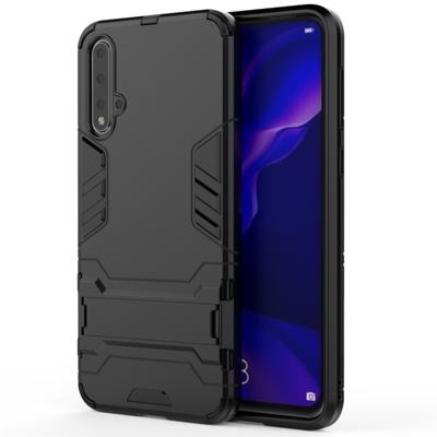 Voor Huawei Nova 5/Nova 5 Pro schokbestendige PC + TPU beschermhoes met onzichtbare houder (zwart)