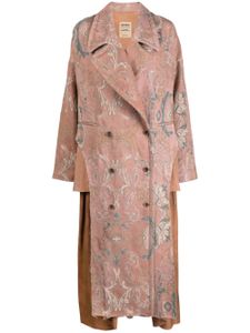 Uma Wang jacquard layered double-breasted coat - Rose