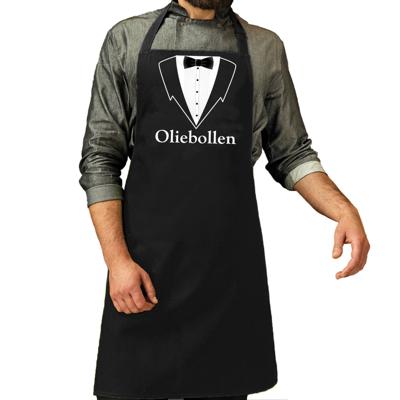 Ober grappig cadeau keuken schort - met oliebollen - heren - zwart - kelner - butler - kerst Ober grappig cadeau keuken schort - met oliebollen - heren - zwart - kelner - butler - kerst