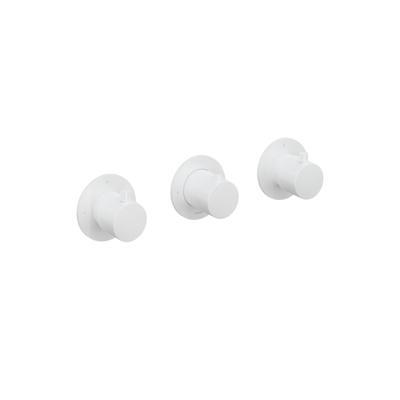 Hotbath Cobber afbouwdeel inbouw douche thermostaat met 2 stopkranen horizontale plaatsing mat wit CB7067EXTWH