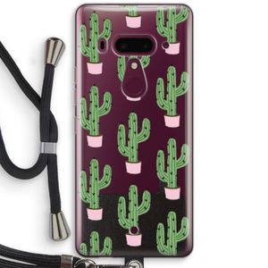 Cactus Lover: HTC U12+ Transparant Hoesje met koord