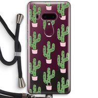 Cactus Lover: HTC U12+ Transparant Hoesje met koord