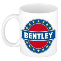 Bentley voornaam koffiemok - beker - wit/blauw - 300 ml - Cadeau - Heren - Collega - Vaderdag