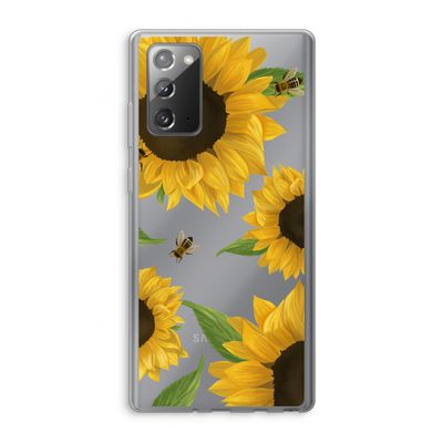 Sunflower and bees: Samsung Galaxy Note 20 / Note 20 5G Transparant Hoesje