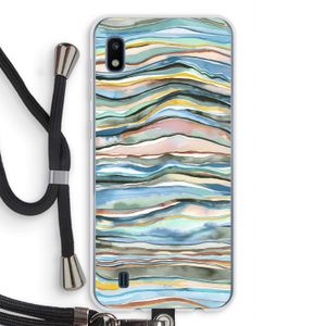 Watercolor Agate: Samsung Galaxy A10 Transparant Hoesje met koord
