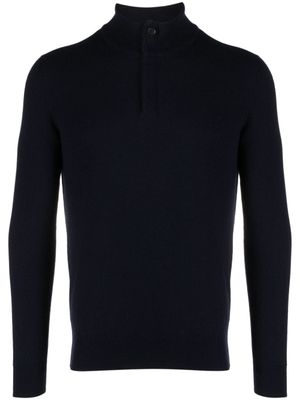 Zegna pull en cachemire à col zippé - Bleu