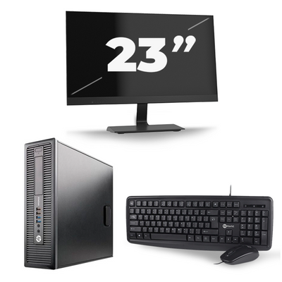 HP EliteDesk 800 G1 SFF - Intel Core i7-4e Generatie - 16GB RAM - 256GB SSD - Windows 10 + 1x 23 inch Monitor