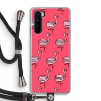 Flamingo: OnePlus Nord Transparant Hoesje met koord