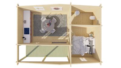 Blokhut - Tuinhuis Ollie | 70 mm | vuren Red Class Wood geïmpregneerd