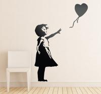 Sticker Banksy ballon - thumbnail