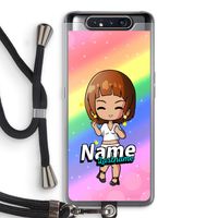 Chibi Maker vrouw: Samsung Galaxy A80 Transparant Hoesje met koord