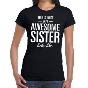 Awesome sister tekst t-shirt zwart dames 2XL  -