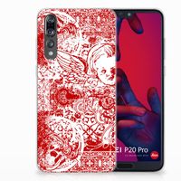 Silicone Back Case Huawei P20 Pro Angel Skull Rood