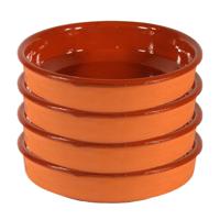Gerimport Tapas bord/schaal - 4x - Sevilla - 26 cm - aardewerk - oranje - serveerschaal