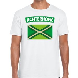 Achterhoeks t-shirt met vlag bedrukking wit voor heren 2XL  -