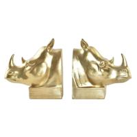 Bokstöd DKD Home Decor Neushoorn Gouden Hars Koloniaal 15 x 7,5 x 14,5 cm