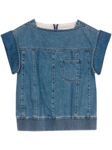 3.1 Phillip Lim chemise en jean à coupe crop - Bleu