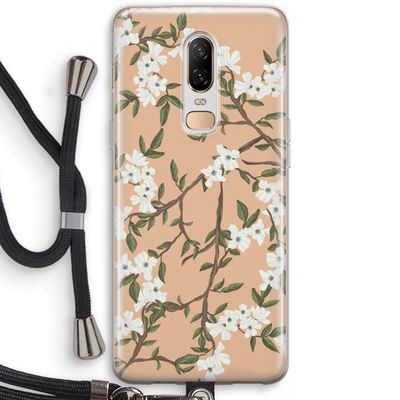 Blossoming spring: OnePlus 6 Transparant Hoesje met koord