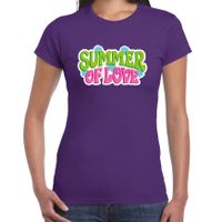 Jaren 60 Flower Power Summer Of Love verkleed shirt paars dames 2XL  - - thumbnail