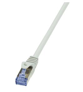 LogiLink CQ4062S RJ45 Netwerkkabel, patchkabel S/FTP 3.00 m Grijs Vergulde steekcontacten, Vlambestendig, Snagless 1 stuk(s)