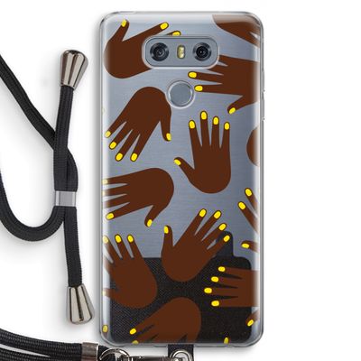 Hands dark: LG G6 Transparant Hoesje met koord