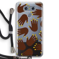 Hands dark: LG G6 Transparant Hoesje met koord