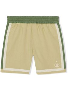 Gucci Kids bermuda à logo orné de perdes - Vert