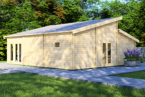 Chalet Lorenzo 930x810 cm - 68mm dikte - incl. houten binnenvloer- - - Van Kooten - Van Kooten