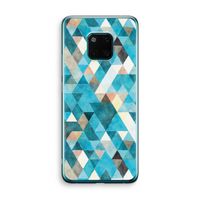 Gekleurde driehoekjes blauw: Huawei Mate 20 Pro Transparant Hoesje
