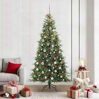 VidaXL Kunstmatige inklapbare kerstboom groen 210 cm pe en pvc
