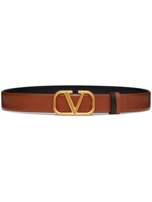Valentino Garavani ceinture réversible VLogo Signature 30 mm - Marron