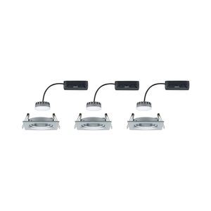 Paulmann 93680 LED-inbouwlamp Set van 3 stuks 18 W Aluminium (gedraaid)