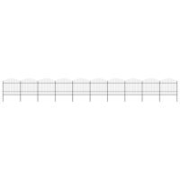 Tuinhek met speerpunt staal 1781,5x175 cm zwart