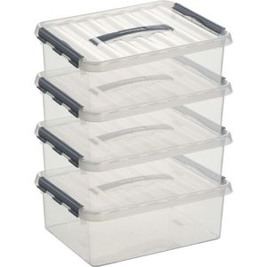 8x Opberg boxen/opbergdozen 12 liter 40 x 30 x 14 cm kunststof